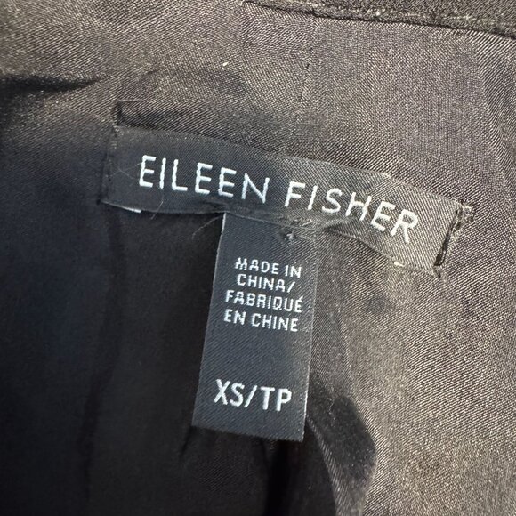 Eileen Fisher Open Front Silk Cardigan Womens Size XS Pocket Minimalist Layering - Picture 4 of 8